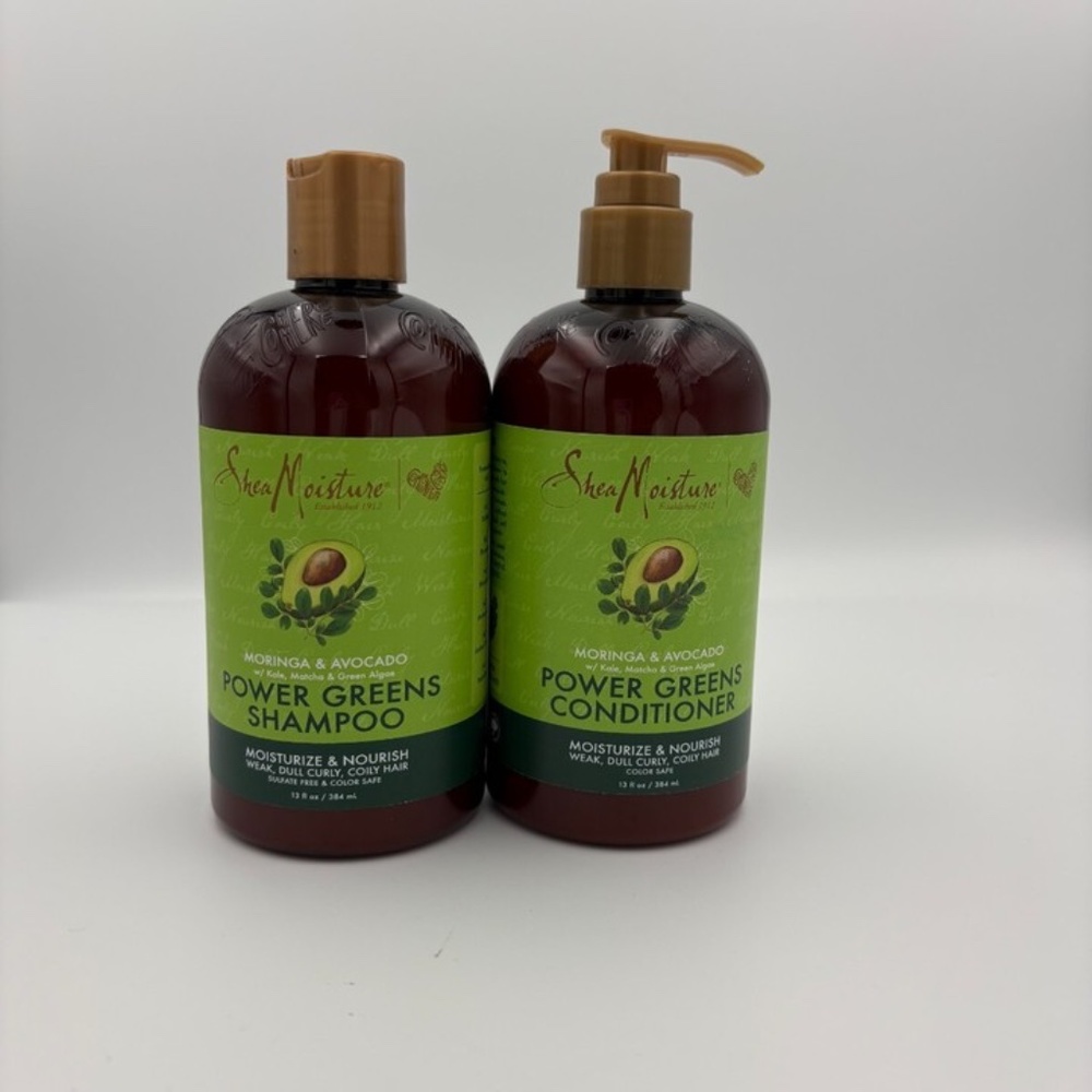 SheaMoisture Power Greens Moringa & Avocado Conditioner/Shampoo (13 fl oz) each